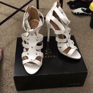 Scene Brand White Raelynn Sandals